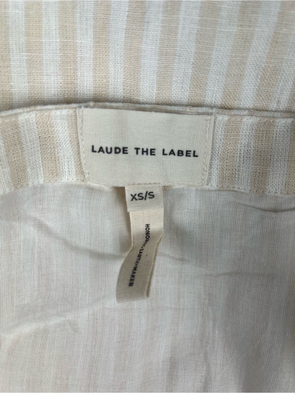 Laude The Label SURI Striped Beige Spaghetti Strap Slip Dress  xs/s - Picture 5 of 11